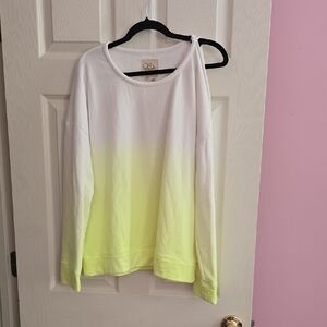Chasor‎ White and Yellow Ombre Sweatshirt
